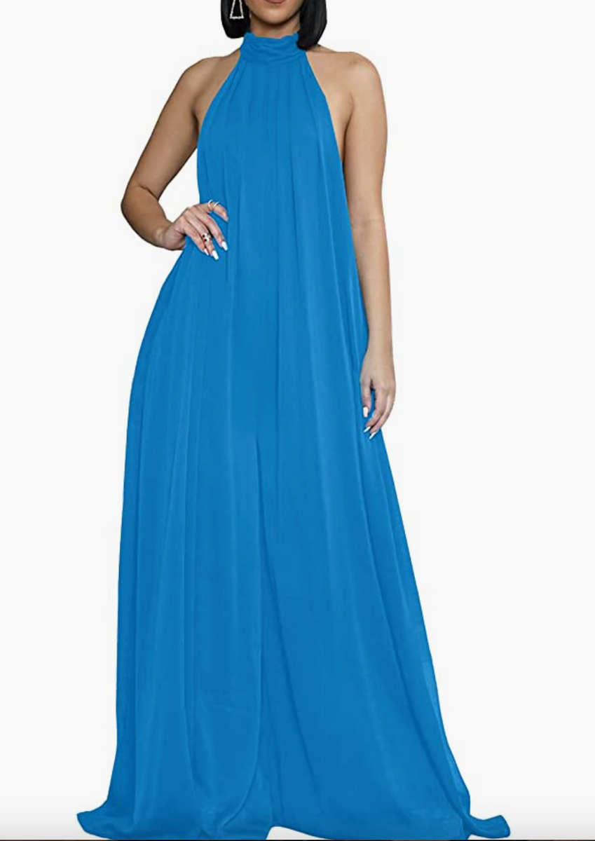 Chiffon Halter Wide Leg Jumpsuit – Lizzie Lahaina Couture 