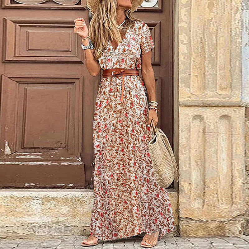 Casual V Neck Boho Chic Maxi Dress with Belt Lizzie Lahaina Couture Swimwear Made In Maui Casual V Neck Boho Chic Maxi Dress with Belt Lizzie Lahaina Couture Swimwear Made In Maui
