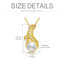 Load image into Gallery viewer, Gold Plated Ocean Wave Pearl Necklace S925 Sterling Silver Pendant