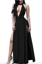 Load image into Gallery viewer, Hollow Out Halter Wrap Sleeveless Long Dress