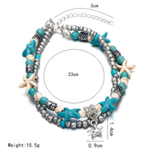 Load image into Gallery viewer, Double Beaded Starfish Anklet