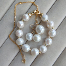 Load image into Gallery viewer, 14K Gold Baroque Pearl Earrings/Necklace/Bracelet Three Piece Set
