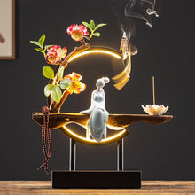 Load image into Gallery viewer, Handmade Waterfall Backflow Incense Burner with Flower Censer