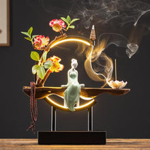 Load image into Gallery viewer, Handmade Waterfall Backflow Incense Burner with Flower Censer