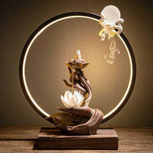 Load image into Gallery viewer, Handmade Waterfall Backflow Incense Burner with Flower Censer