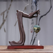 Load image into Gallery viewer, Handmade Waterfall Backflow Incense Burner with Flower Censer