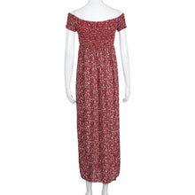 Load image into Gallery viewer, Flower Off-Shoulder Long Split Beach Dress