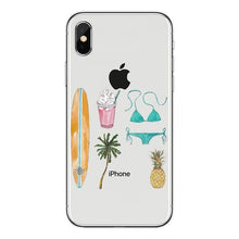 Load image into Gallery viewer, Surfboard and Surfing sunset Cool Soft Transparent TPU Phone Case For iPhone8 8Plus 7 7Plus 6DPlus 5S SE Surfer girl Case