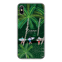 Load image into Gallery viewer, Surfboard and Surfing sunset Cool Soft Transparent TPU Phone Case For iPhone8 8Plus 7 7Plus 6DPlus 5S SE Surfer girl Case