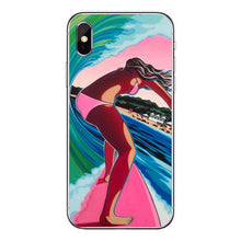 Load image into Gallery viewer, Surfboard and Surfing sunset Cool Soft Transparent TPU Phone Case For iPhone8 8Plus 7 7Plus 6DPlus 5S SE Surfer girl Case