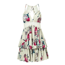 Load image into Gallery viewer, Backless Lace Summer Dress Spaghetti Strap  Floral Beach Dress