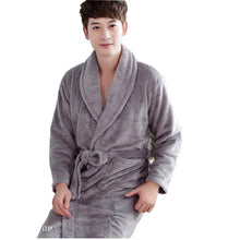 Load image into Gallery viewer, Winter Warm Unisex 100% Cotton Thick Terry Couple Towel Bath Robe Dressing Gown