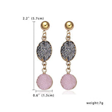Load image into Gallery viewer, Bohemia Earrings Handmade Resin Stone Earings For Women Jewelry Druzy Drusy Round Oval Drop Earing Long EarringsE156