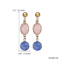 Load image into Gallery viewer, Bohemia Earrings Handmade Resin Stone Earings For Women Jewelry Druzy Drusy Round Oval Drop Earing Long EarringsE156