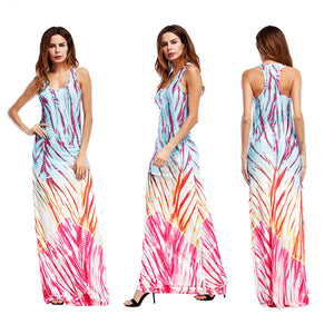 Seascape  and Sunset Flowing Beach Dress