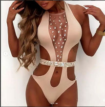 Load image into Gallery viewer, Bedazzled Mesh Monokini