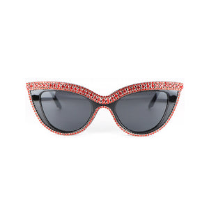 Designer Rhinestone Accent Cat Eye Sunglasses