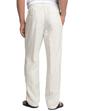 Load image into Gallery viewer, Men&#39;s Casual Linen Elastic Waist Drawstring Trousers