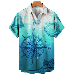 Nautical Themed Men's Printed Shirt