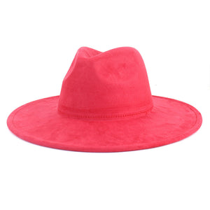 Suede Top Big Brim Flat Edge Gentlemen's Hat