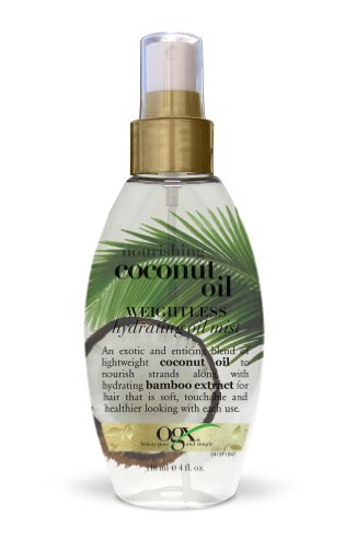 Hydrating Hair Mist, Lightweight Leave-In Hair Treatment with Coconut Oil & Bamboo Extract, Paraben & Sulfate Surfactant-Free, 4 fl oz