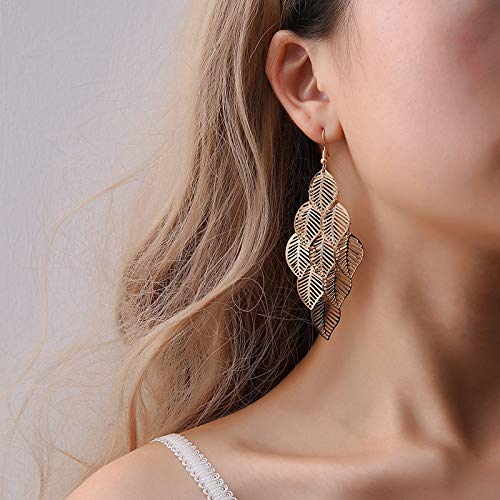 Tropical Gold Plated Boho Super Lightweight Chandelier Dangle Drop Earrings