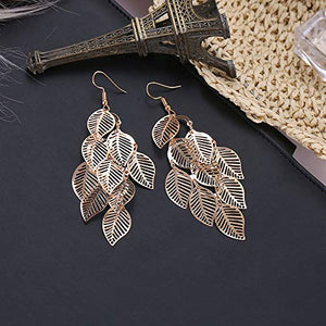 Tropical Gold Plated Boho Super Lightweight Chandelier Dangle Drop Earrings