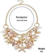 Load image into Gallery viewer, Ornate Pearl Starfish &amp; Shell Necklace