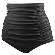 Load image into Gallery viewer, High Waisted Ruched Swimsuit Bottom with Tummy Control (up to 28 Plus)