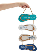 Load image into Gallery viewer, The Beach is my Happy Place Flip Flop Beach Wall Decor (8.7x20.9 In)