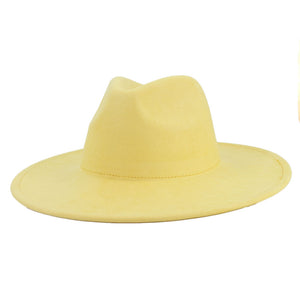 Suede Top Big Brim Flat Edge Gentlemen's Hat