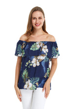 Load image into Gallery viewer, His and Hers matching Hawaiian Shirt and Off-Shoulder Ruffle Blouse