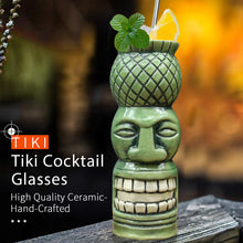 Load image into Gallery viewer, Set of 4 Ceramic Tropical Tiki Mugs