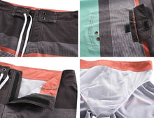 Load image into Gallery viewer, Quick Dry Striped Board Shorts with pocket