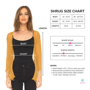 Sheer Knit Shrug in multiple Colors