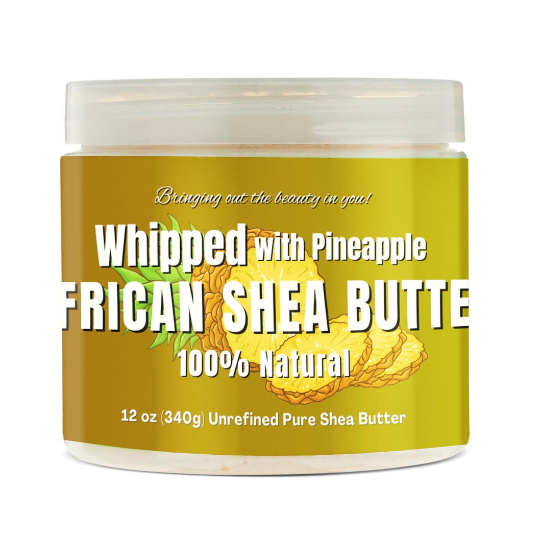 Organic Whipped Pineapple Shea Butter - 12oz  for Radiant Skin Hair