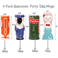 Load image into Gallery viewer, Set of 4 Ceramic Tiki Mugs Tiki Bar Professional Barware