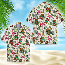 Load image into Gallery viewer, Tropical Tiki Button Down Short Sleeve Shirt (up to 5XL)