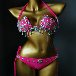 Jeweled Tassled Bikini (metallic colors)