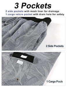 4 Way Stretch Quick Dry Board Shorts with Mesh Lining (sized up to 5XL)