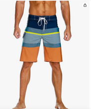 Load image into Gallery viewer, Quick Dry Striped Board Shorts with pocket