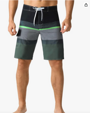 Load image into Gallery viewer, Quick Dry Striped Board Shorts with pocket