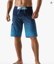 Load image into Gallery viewer, Quick Dry Striped Board Shorts with pocket