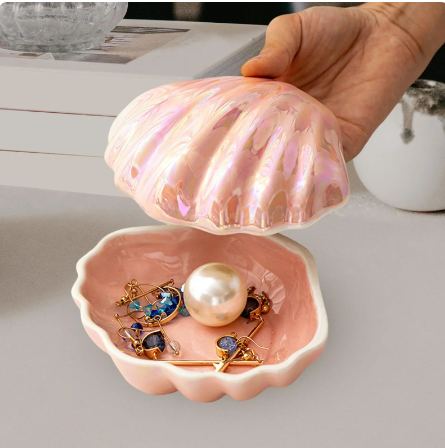 Decorative Ceramic Shell Jewelry Dish