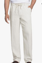 Load image into Gallery viewer, Men&#39;s Casual Linen Elastic Waist Drawstring Trousers