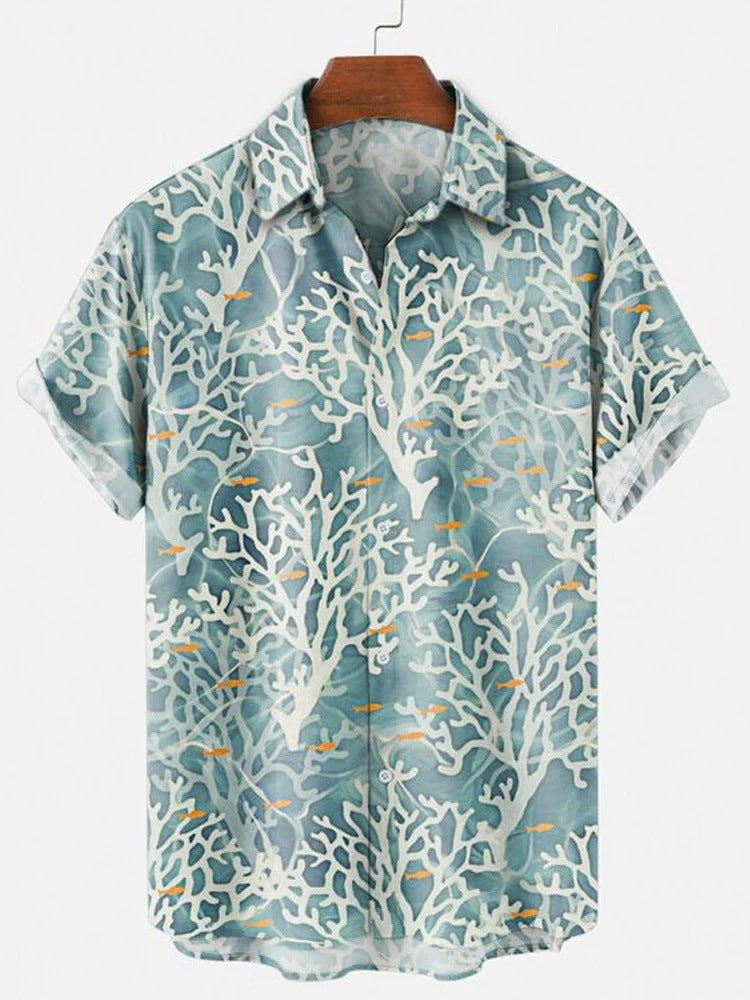 Hawaiian Shirt For Men 3d Light Color Short Sleeve