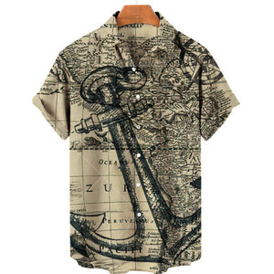 Nautical Themed Men's Printed Shirt