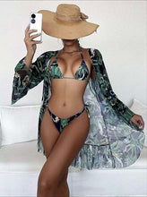 Load image into Gallery viewer, 3 Piece Tropical Bikini with Coverup