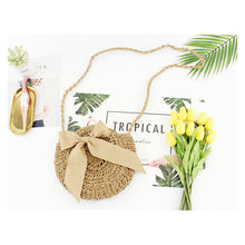 Load image into Gallery viewer, Round Woven Beach Tote