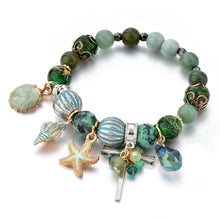 Load image into Gallery viewer, Natural Stone Beach Charm Bracelet